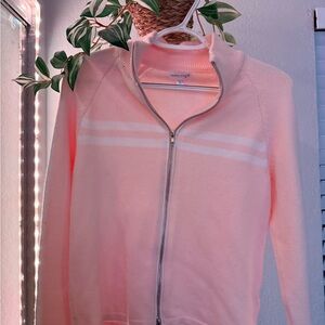 Forever 21 Pink Bomber Jacket with White Stripes